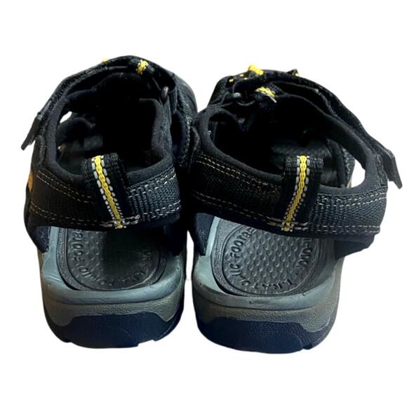 Keen Commuter Mens Sandals 9 Black Yellow Bungee Tie Hiking Shoes Toe Protection - Picture 6 of 9